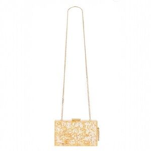 Olga Berg Carmella Metallic Foil Box Clutch